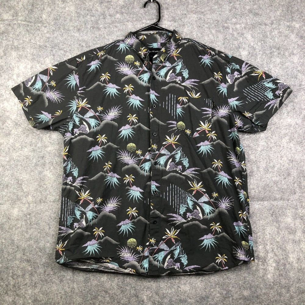 Molokai Surf Co. Button Down Shirt Adult 2XL XXL Floral Beach Print Casual Men's